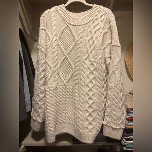 Free People Chunky Cream Knit Sweater